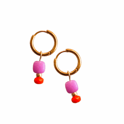 Orange Meets Pink Oorbel