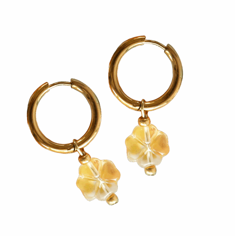 Yellow Piece Of Luck Oorbel
